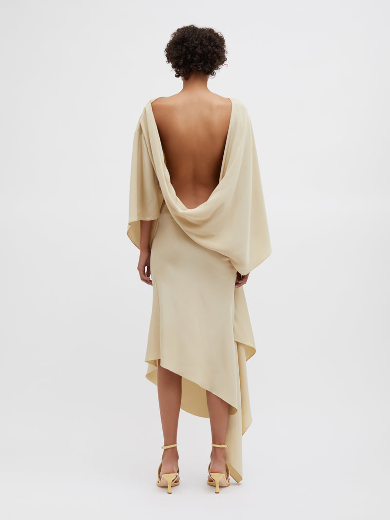 Cusco Drape Silk Dress - Image 4
