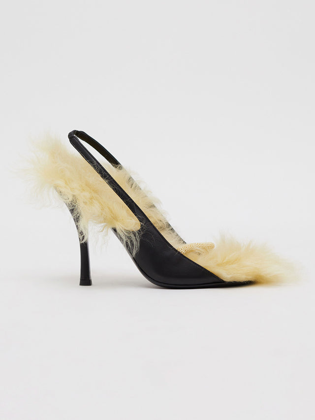 Lola Shearling Slingback Heel