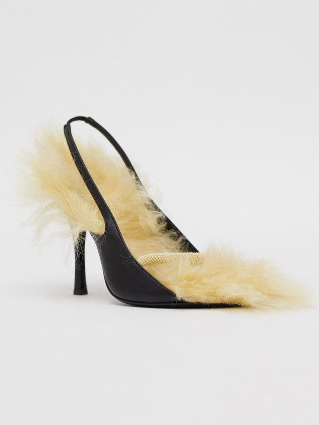 Lola Shearling Slingback Heel