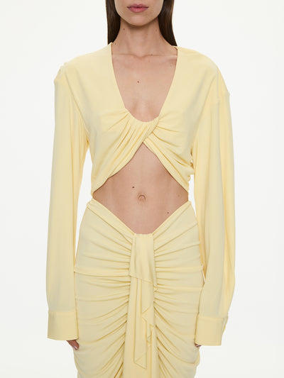 Vivenda Drape Long Sleeve Top