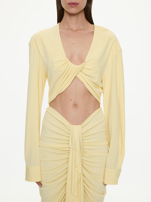 Vivenda Drape Long Sleeve Top