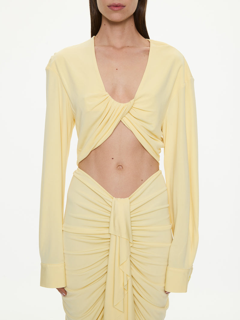 Vivenda Drape Long Sleeve Top - Image 4