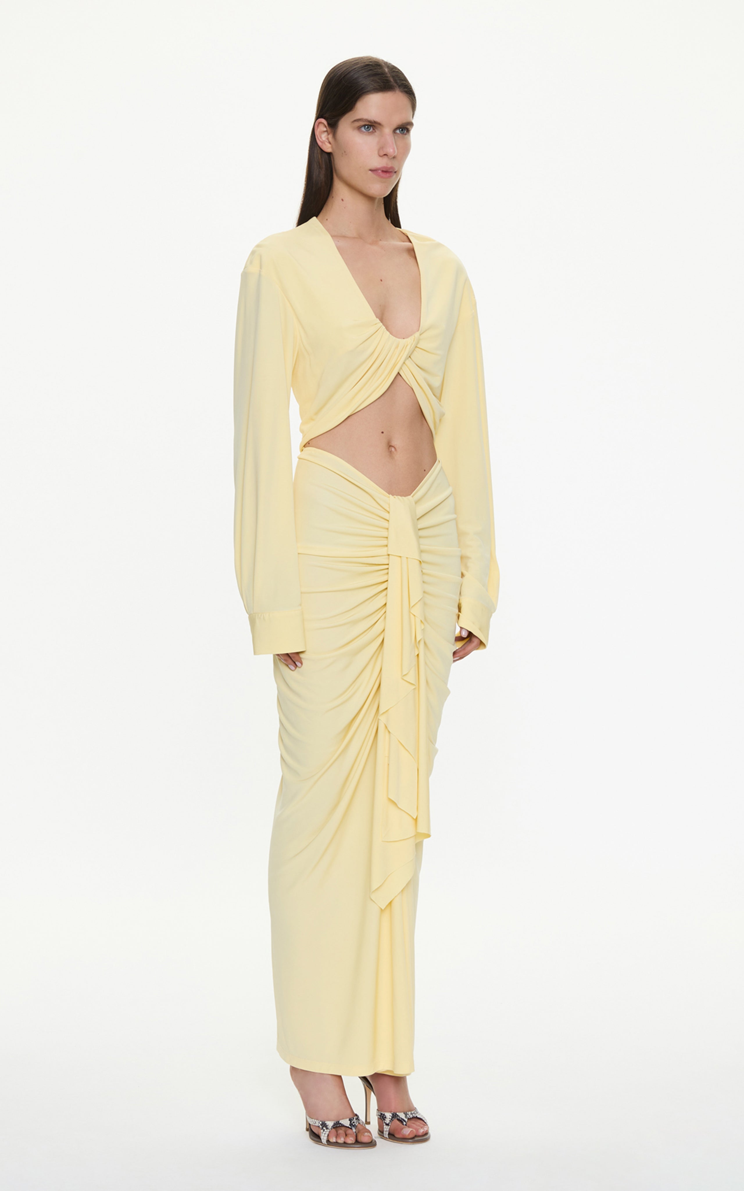 Vivenda Drape Long Sleeve Top