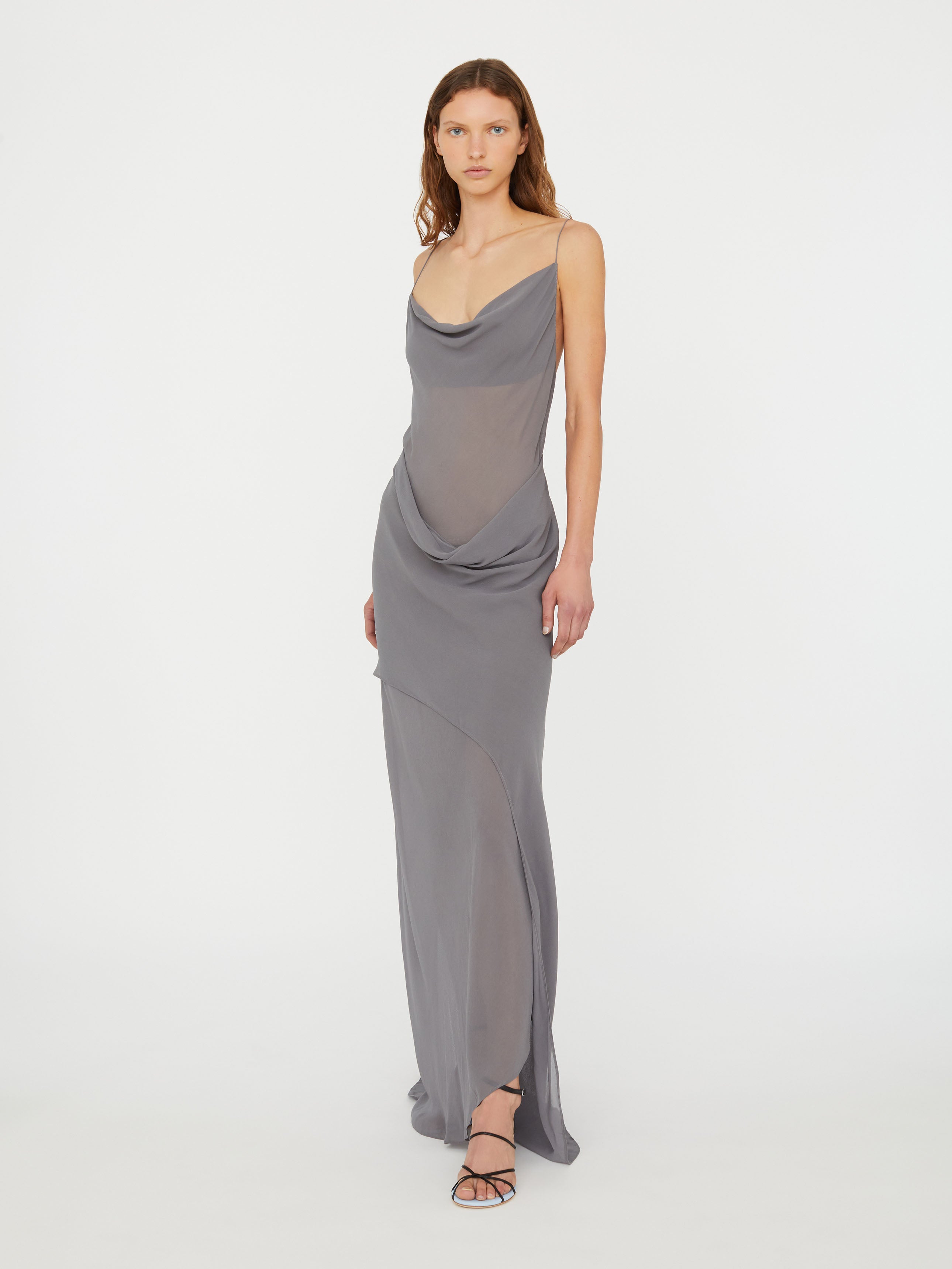 Cowl Hip Slip Dress