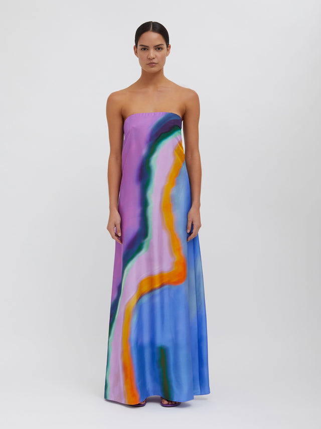 Aura Silk Strapless Dress