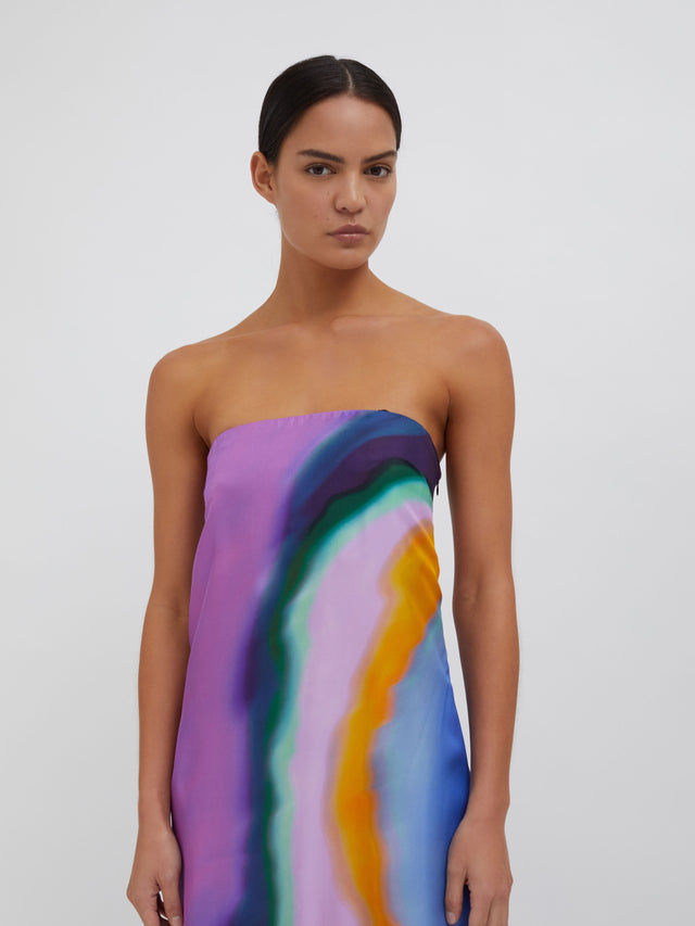 Aura Silk Strapless Dress