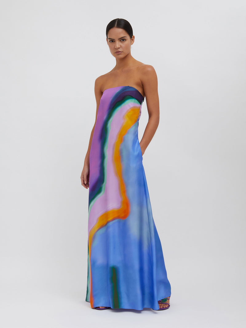 Aura Silk Strapless Dress