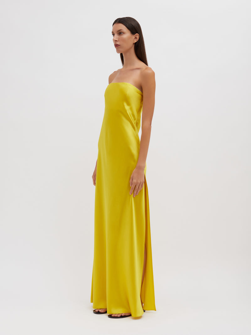 Filo Strapless Slit Dress