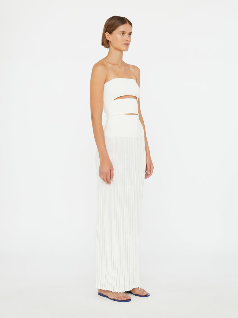 Slashed Knit Sunray Strapless Dress - Image 2