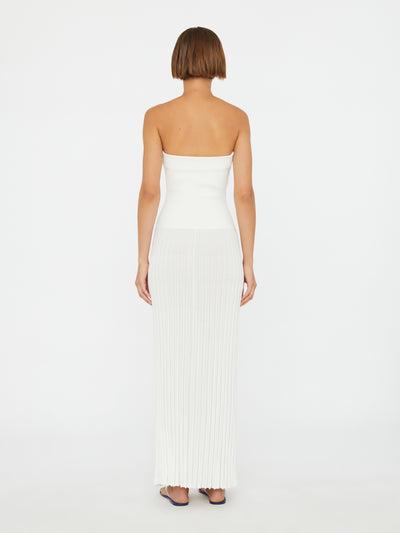 Slashed Knit Sunray Strapless Dress