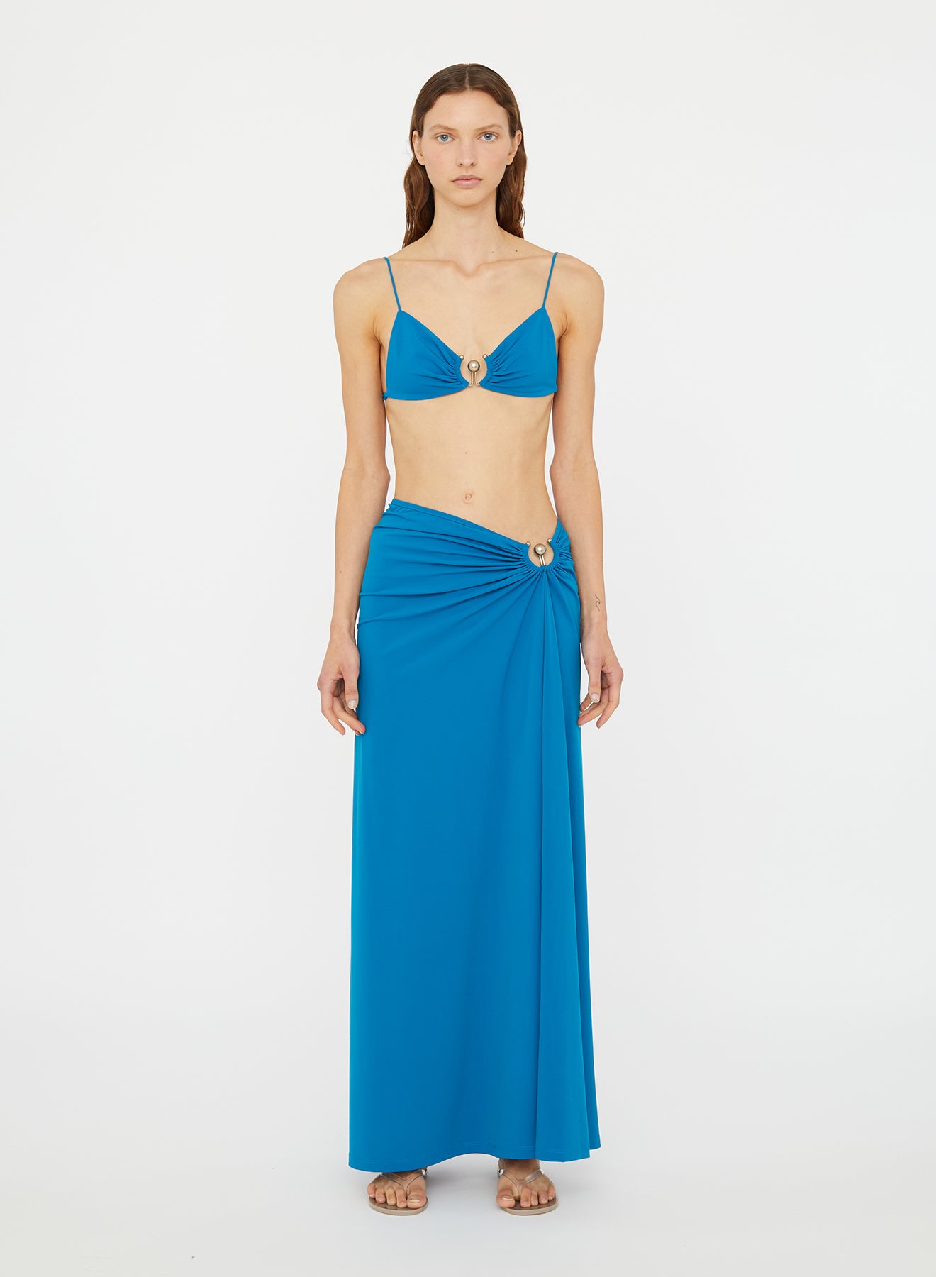 Ruched Orbit Split Skirt