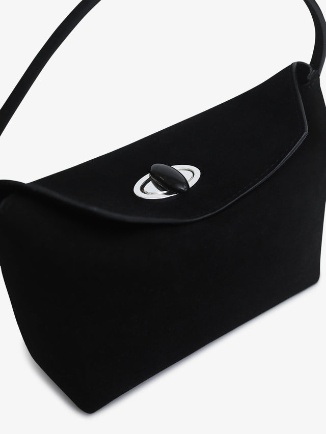 Turnlock Suede Mini Bag