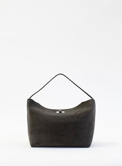Turnlock Suede Shoulder Bag
