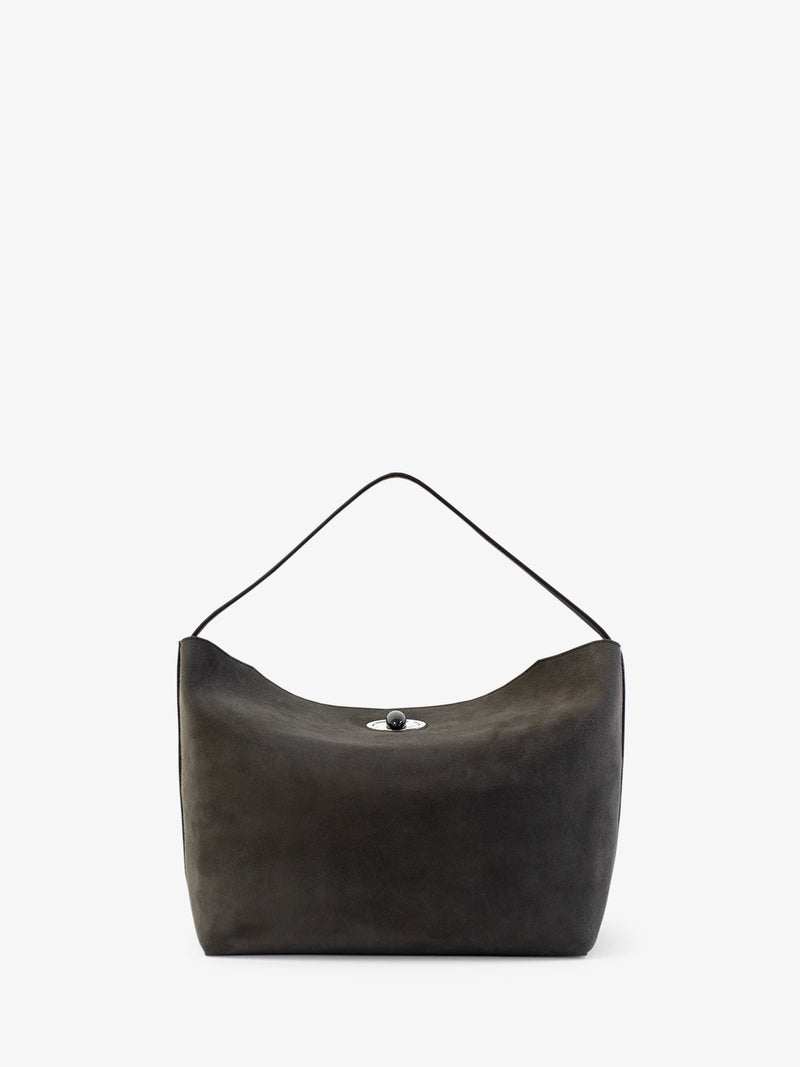 Turnlock Suede Shoulder Bag - Image 1