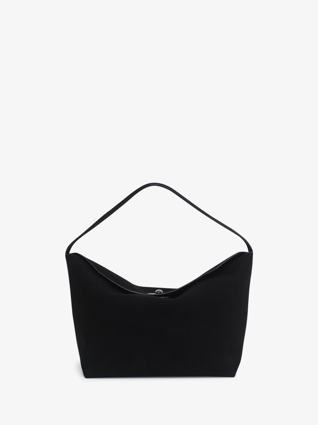 Turnlock Suede Shoulder Bag