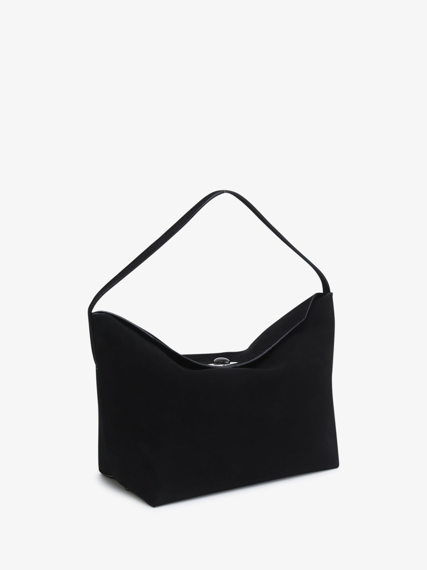 Turnlock Suede Shoulder Bag