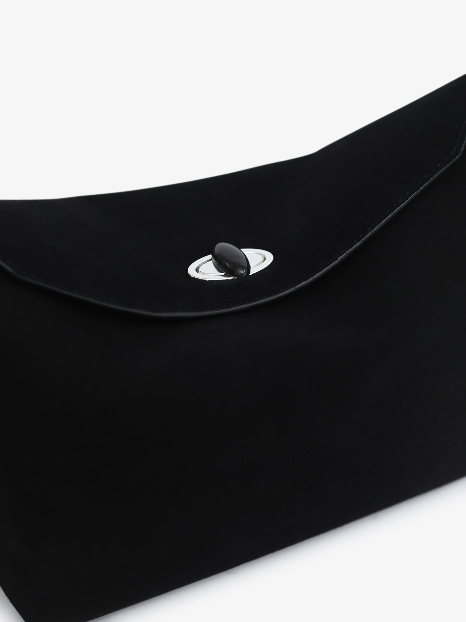 Turnlock Suede Shoulder Bag