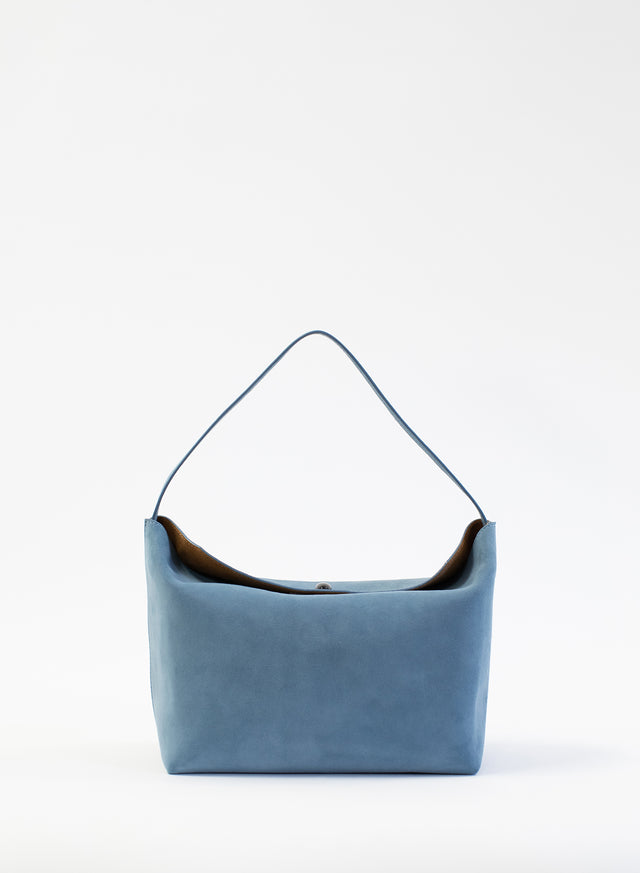 Turnlock Suede Shoulder Bag