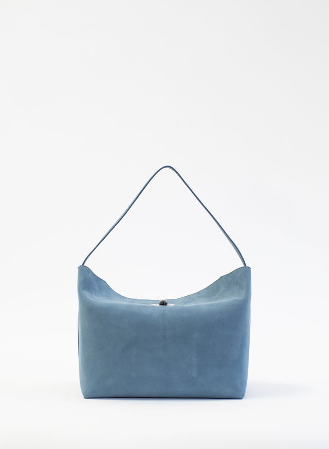 Turnlock Suede Shoulder Bag