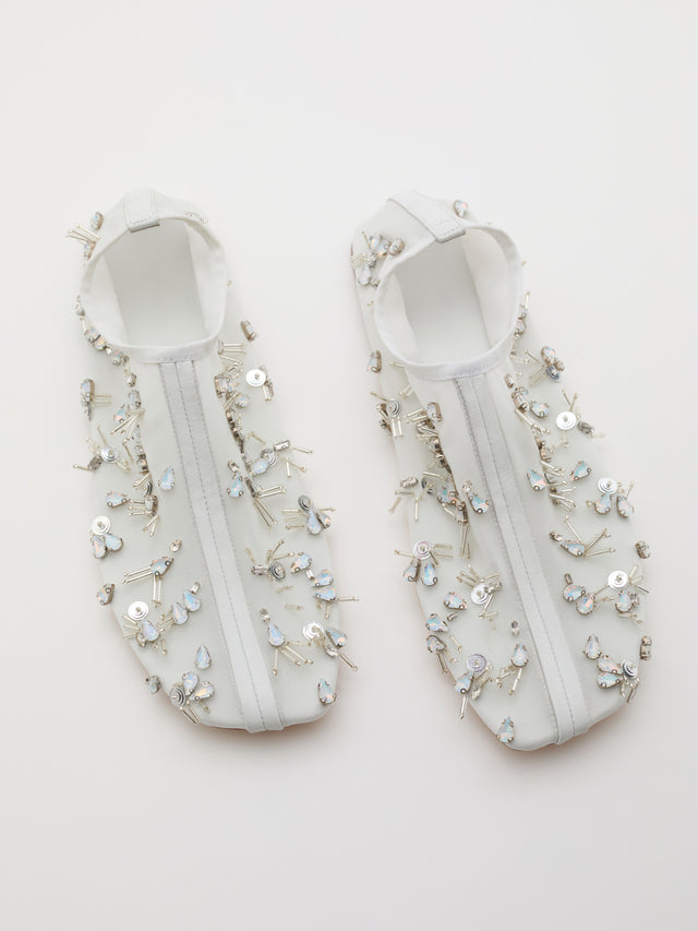 Frosted Beaded Mesh Flat