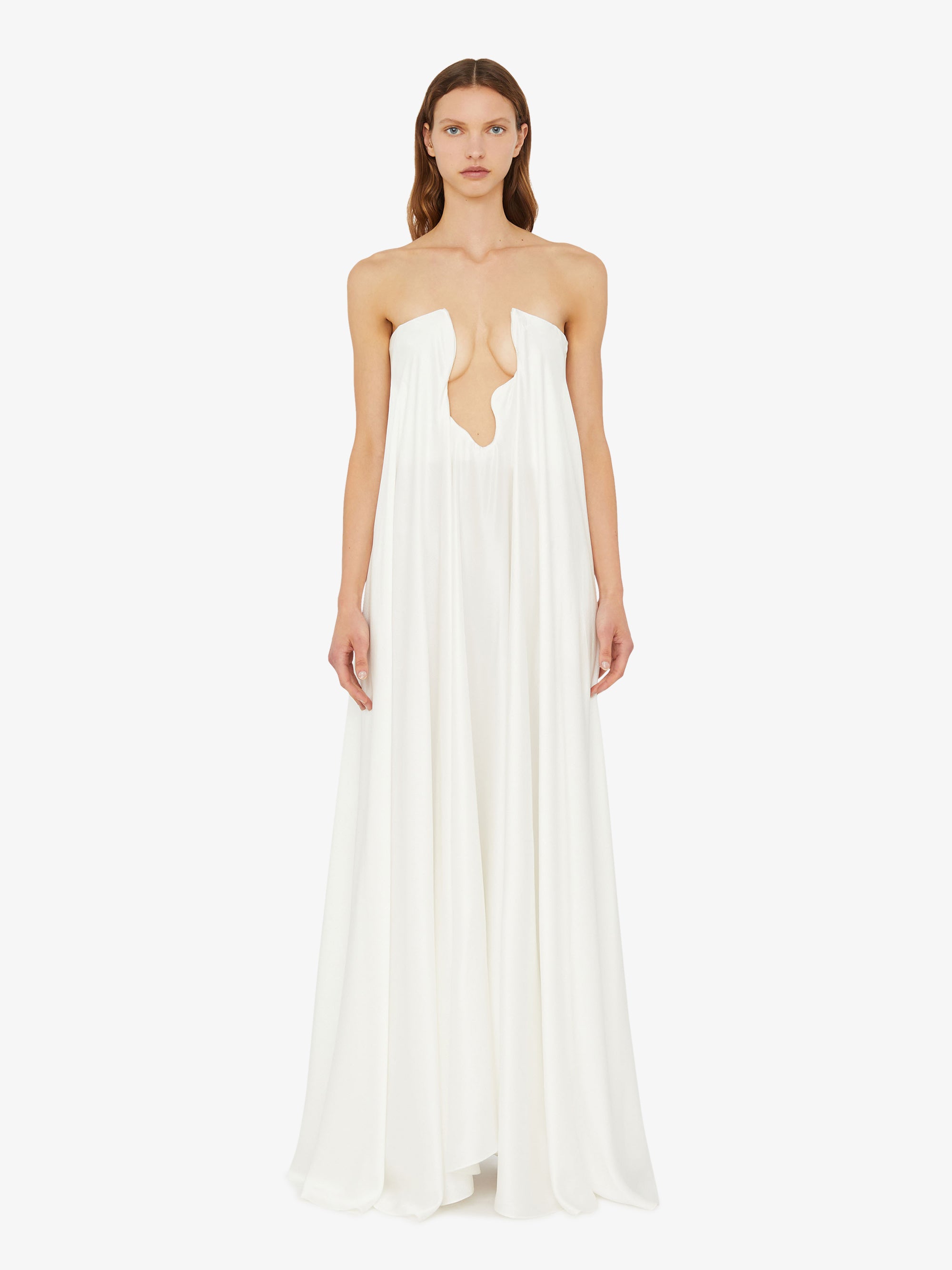 Textured Silk Salacia Strapless Gown