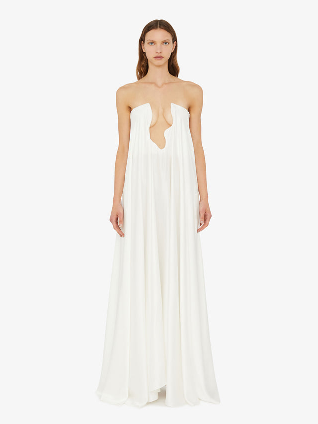 Textured Silk Salacia Strapless Gown