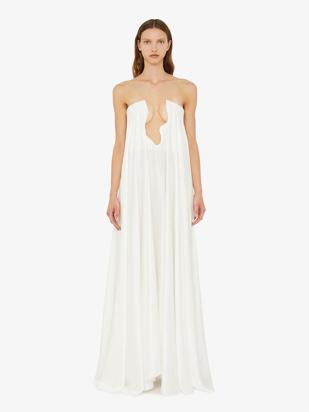 Textured Silk Salacia Strapless Gown