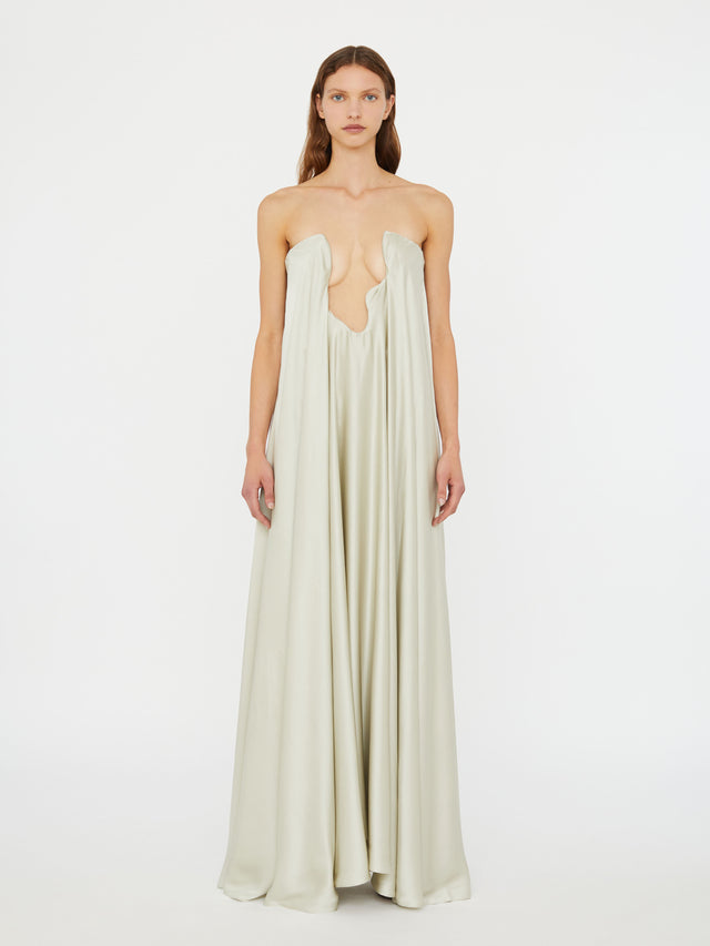 Textured Silk Salacia Strapless Gown