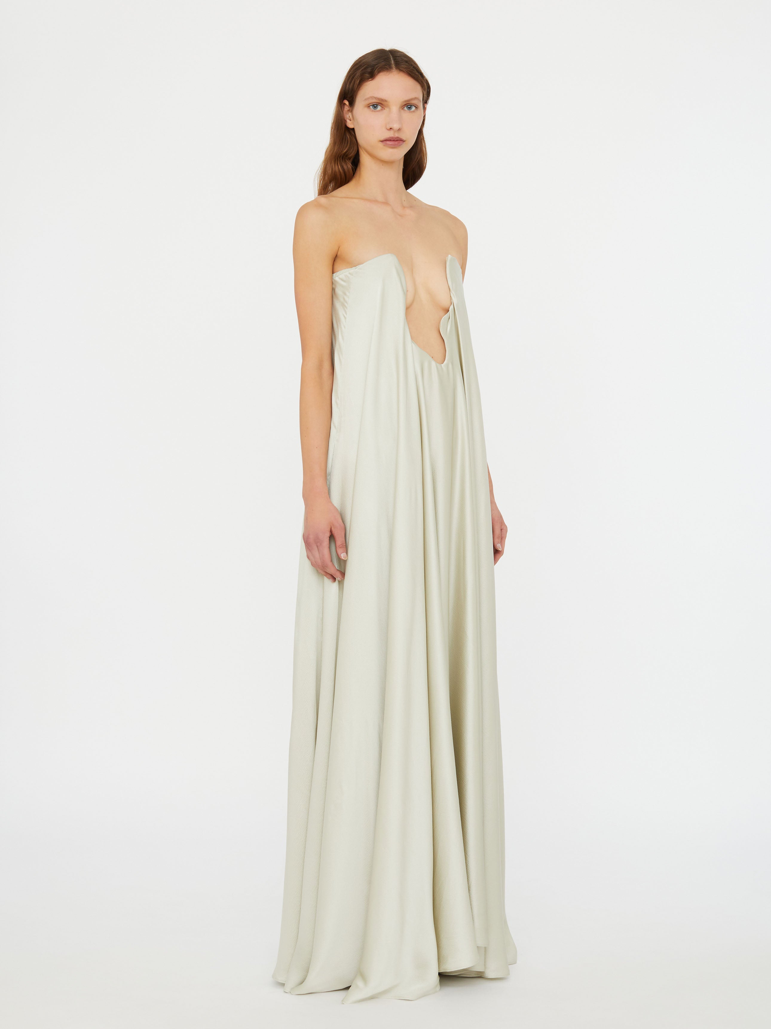 Textured Silk Salacia Strapless Gown