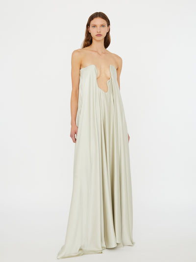 Textured Silk Salacia Strapless Gown