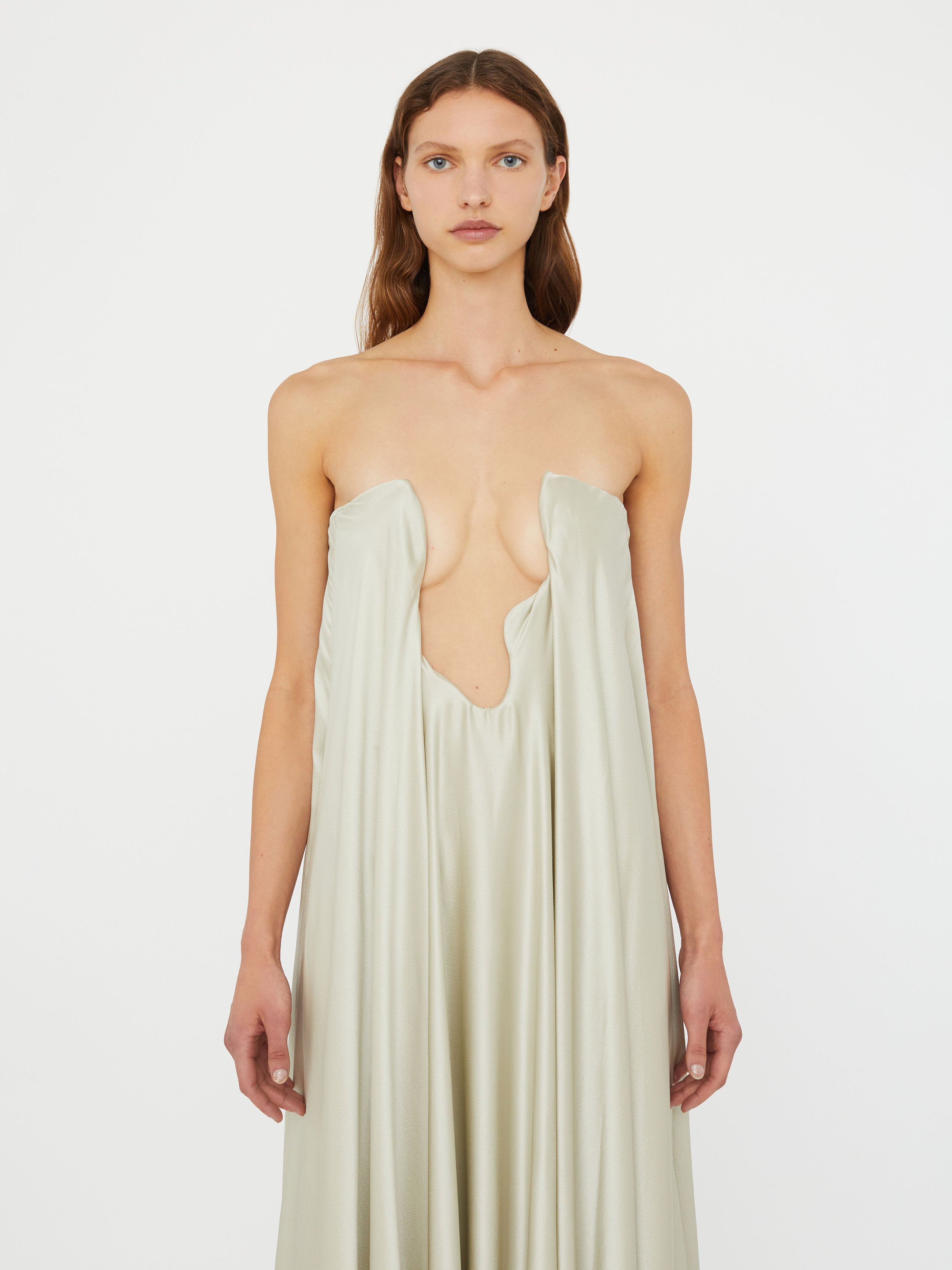 Textured Silk Salacia Strapless Gown