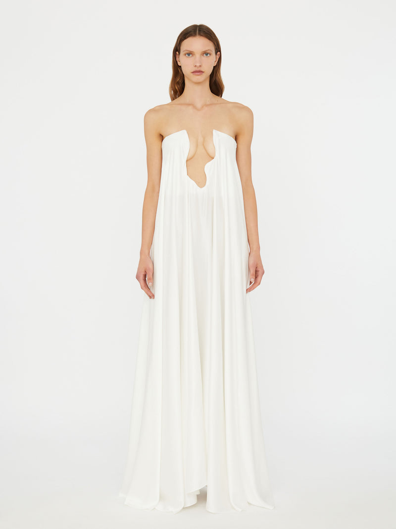 Textured Silk Salacia Strapless Gown