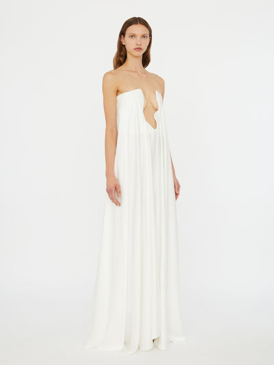 Textured Silk Salacia Strapless Gown