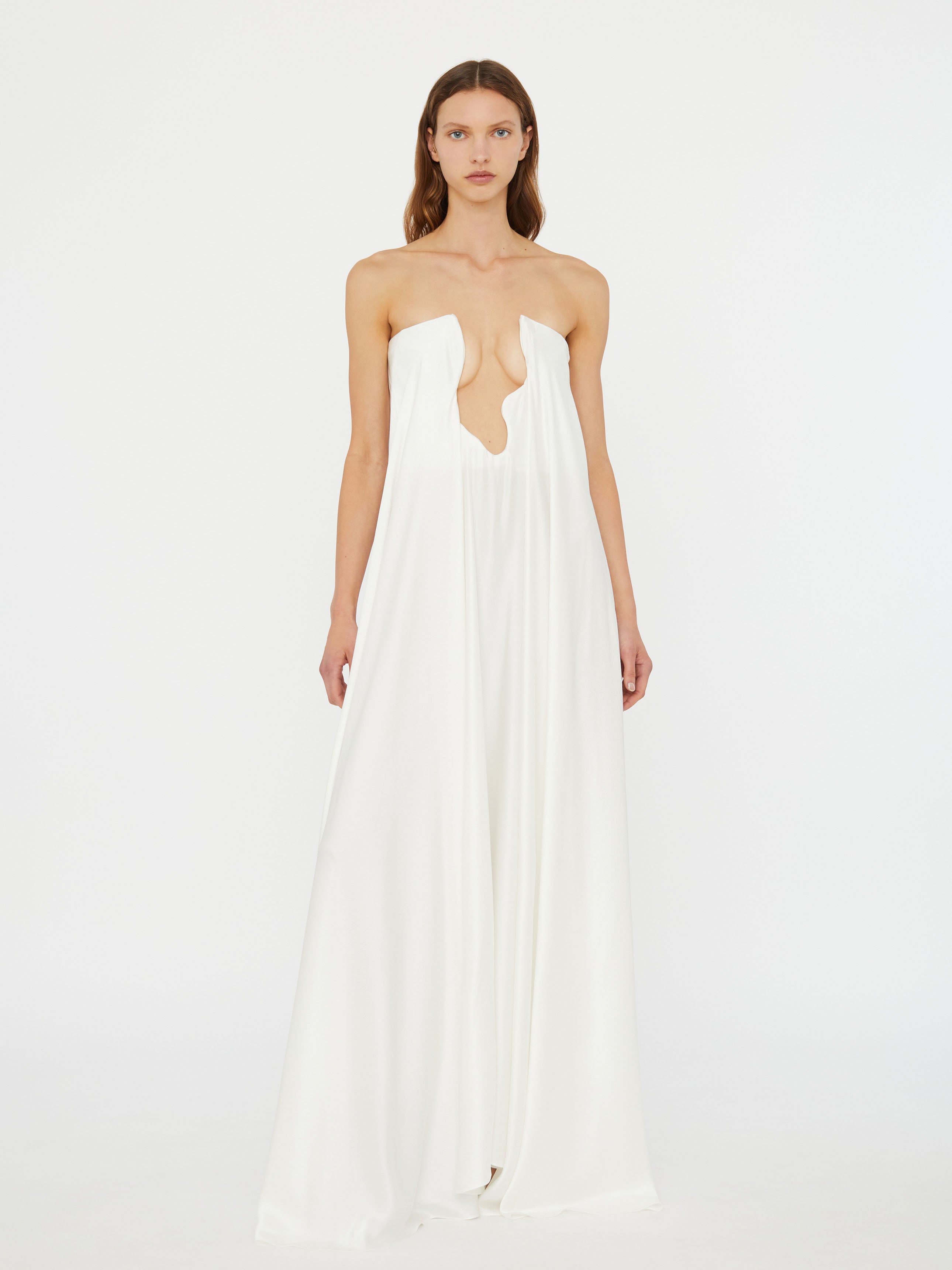 Textured Silk Salacia Strapless Gown