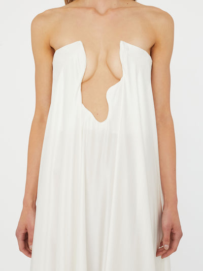 Textured Silk Salacia Strapless Gown