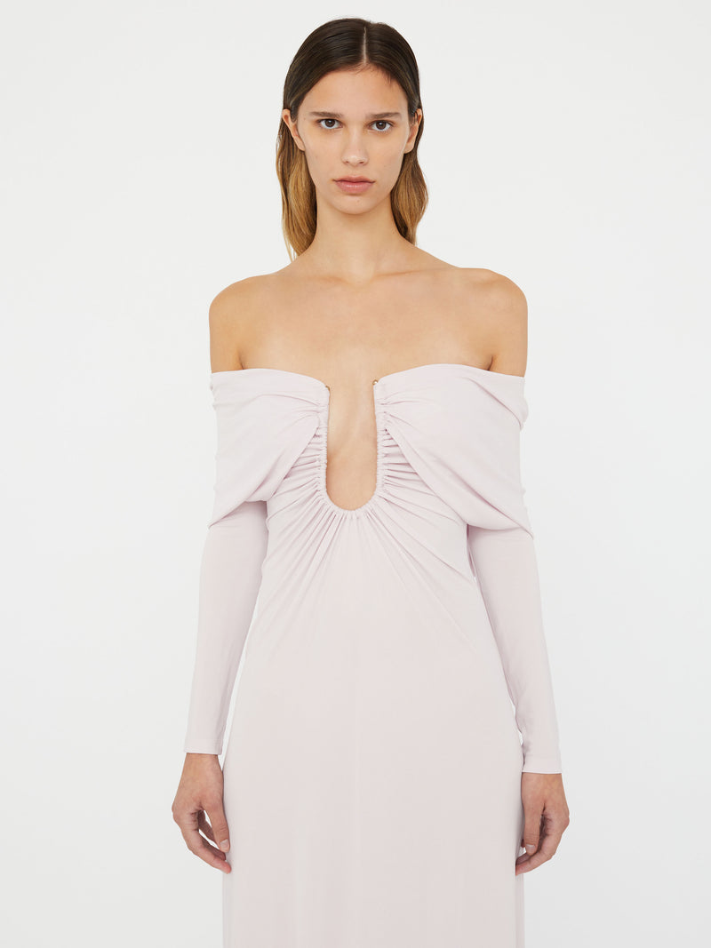 Arced Palm Strapless Shawl Gown - Image 5