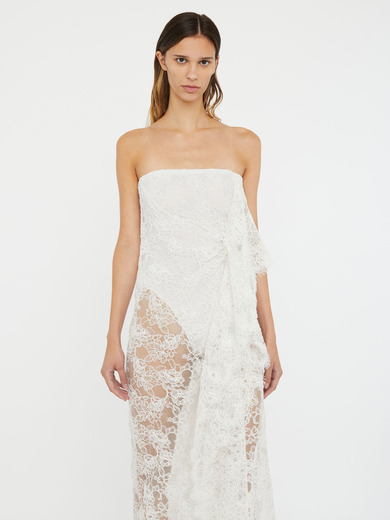 Floating Lace Strapless Gown - Image 4