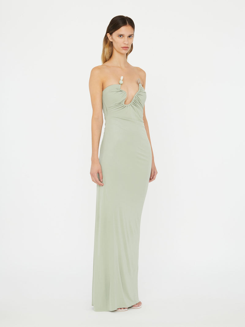 Odessa Arced Strapless Gown