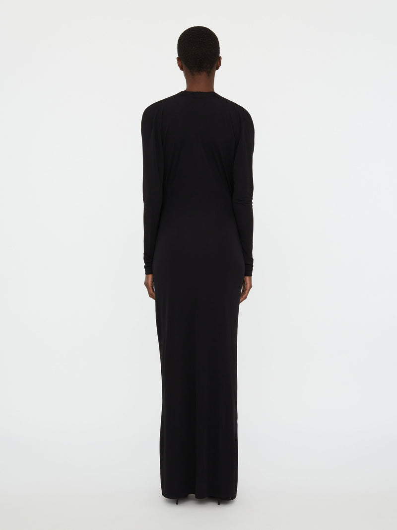 Lavalliere Draped Jersey Long Sleeve Dress - Image 5