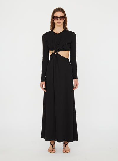 S-Buckle Long Sleeve Dress