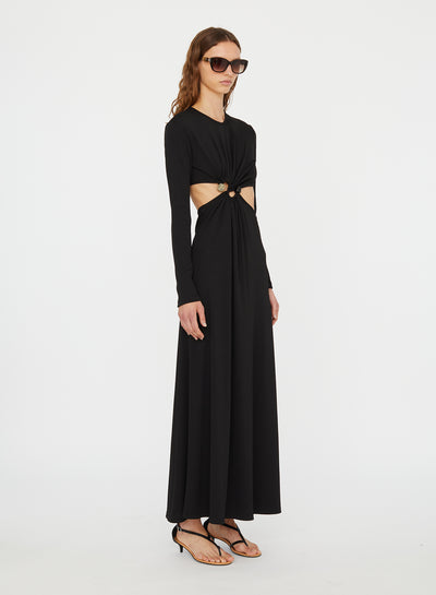 S-Buckle Long Sleeve Dress