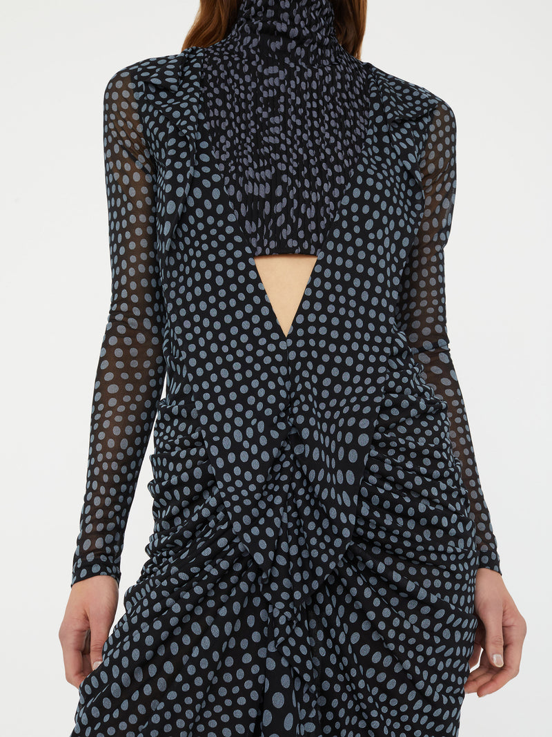 Liquid Jersey Ribbed Ruche Dress - Image 5
