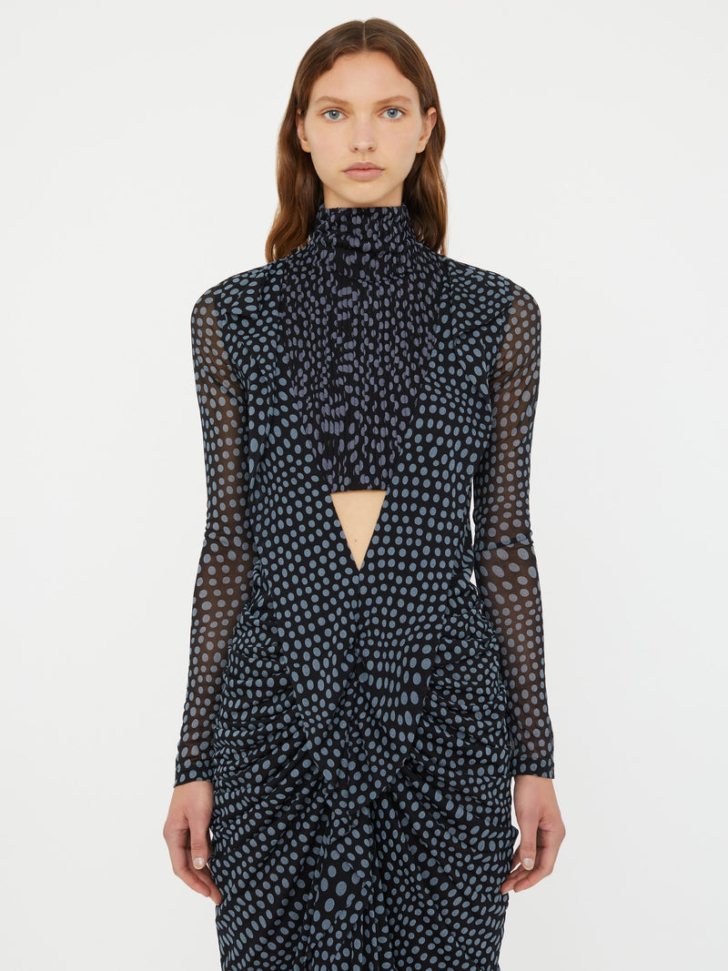 Liquid Jersey Ribbed Ruche Dress - Image 3