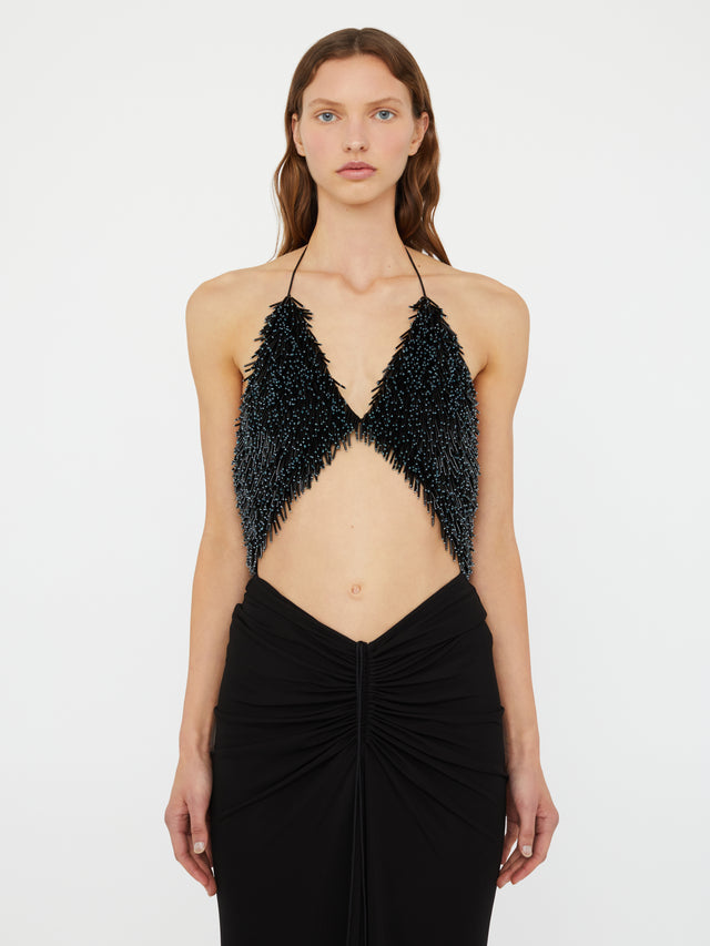 Tiered Thorn Beaded Disconnect Dress