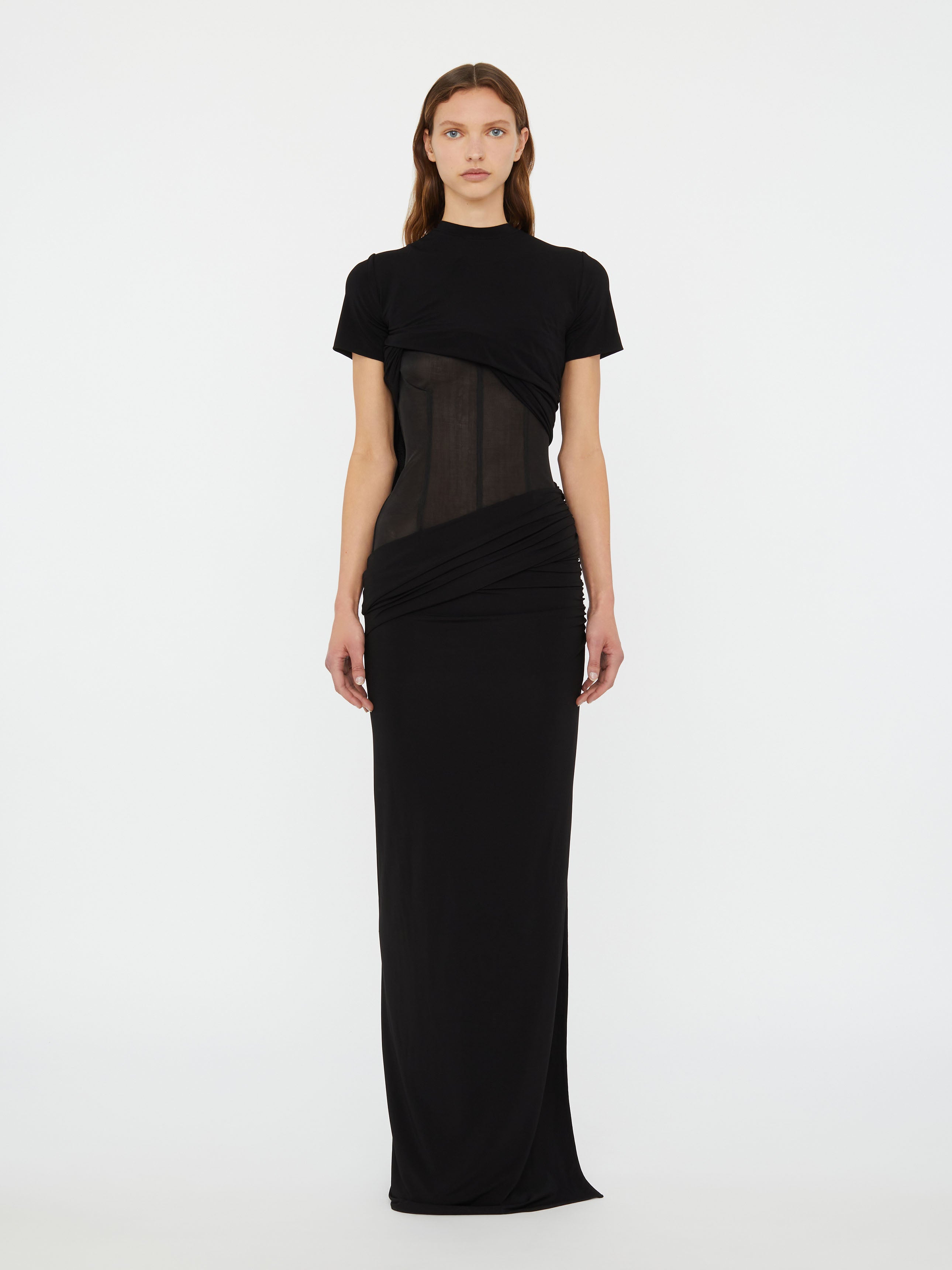 Coiled Jersey Corseted Tee Gown