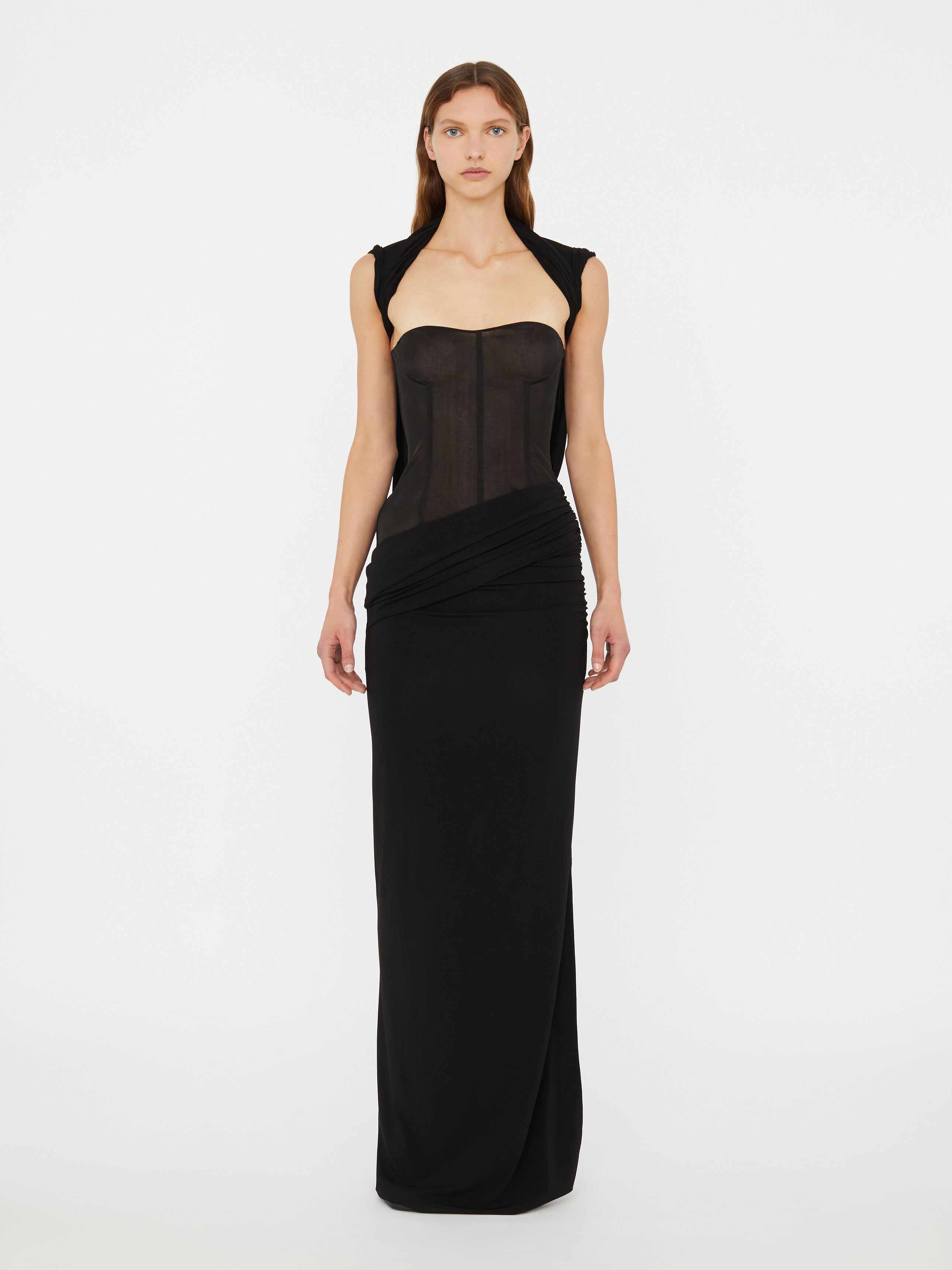 Coiled Jersey Corseted Tee Gown