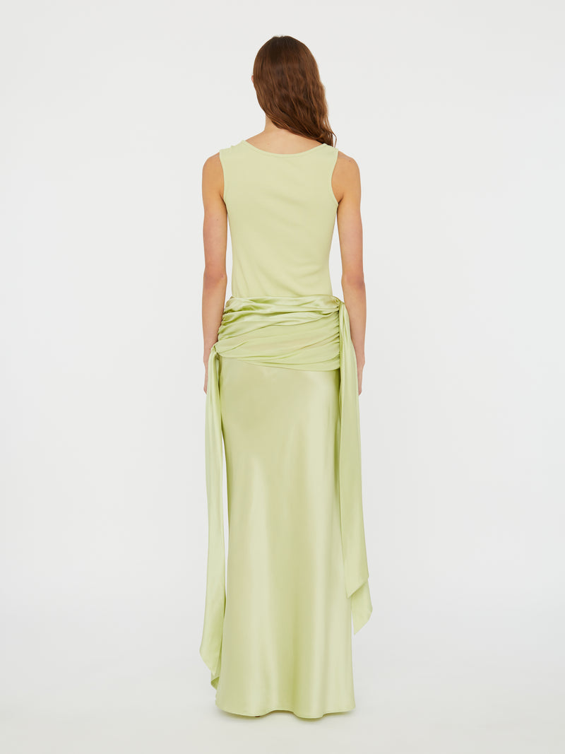 Knotted Silk Gather Skirt - Image 3