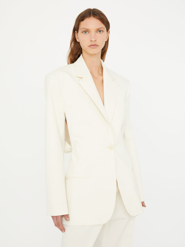 Intimate Bow Back Twill Blazer