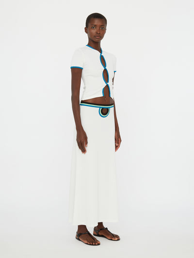 Open Twist Contrast Bind Tee