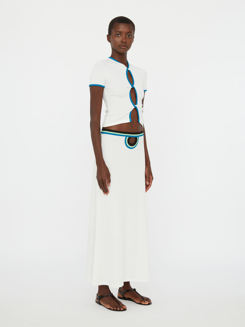 Open Twist Contrast Bind Tee - Image 3